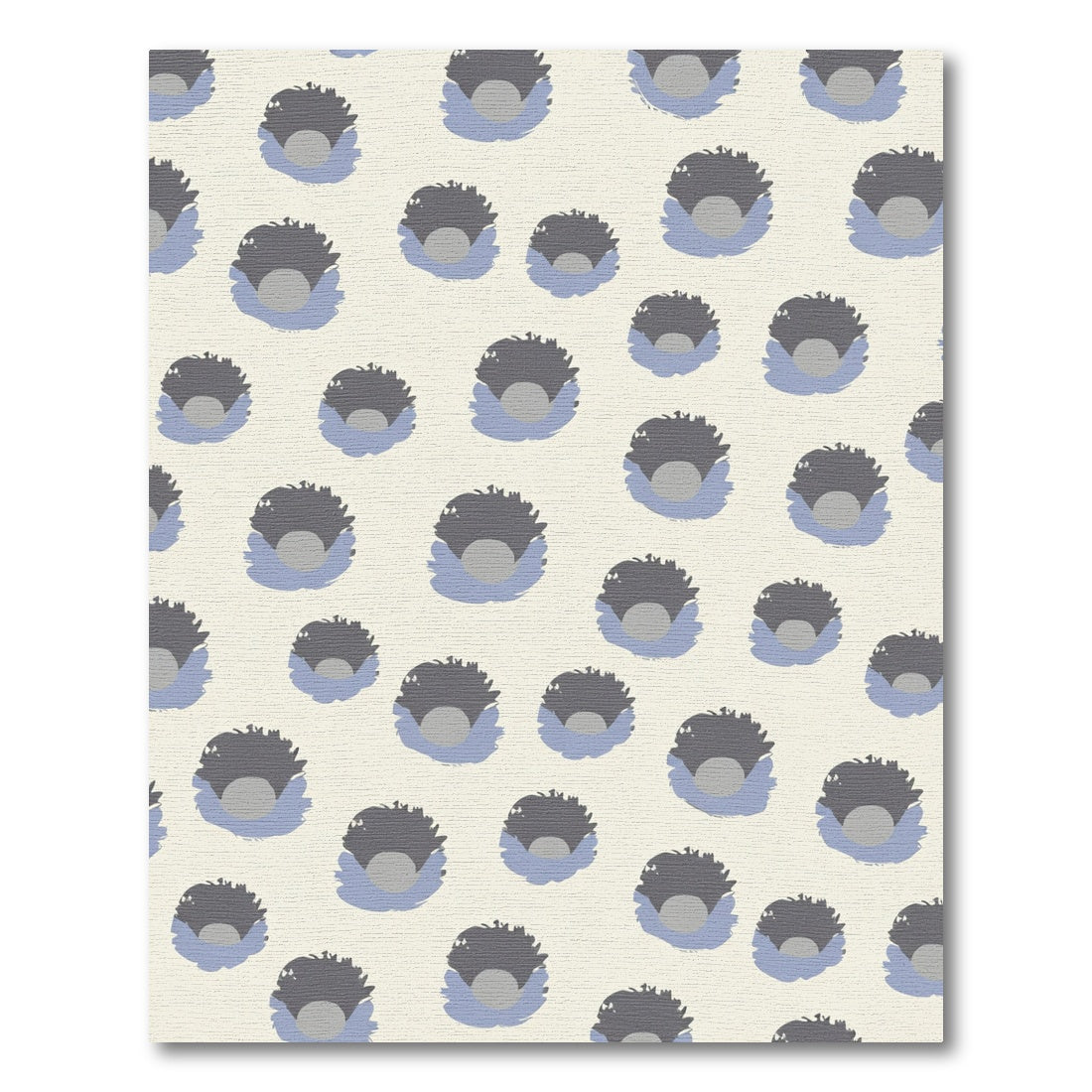 Cream Gray Blue Organic Bloom Rug