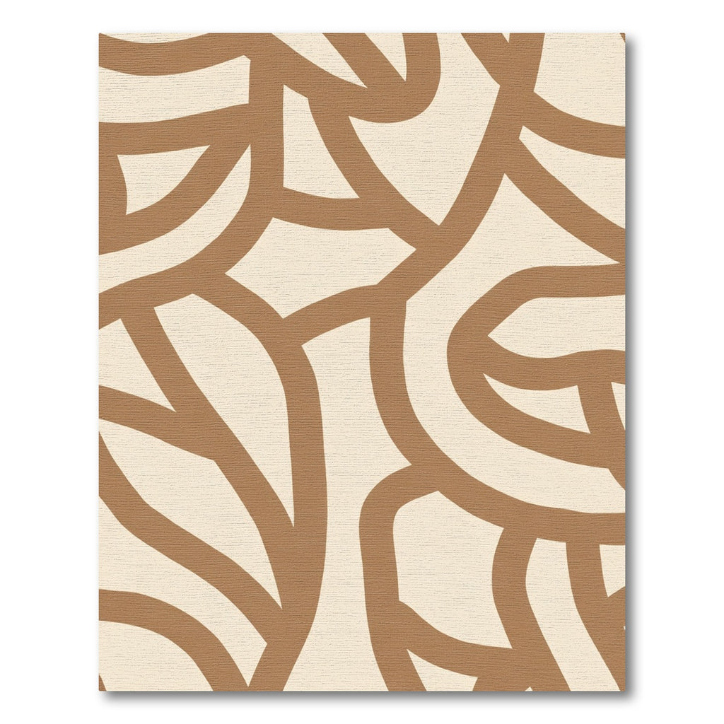 Abstract Tan Cream Organic Waves Rug