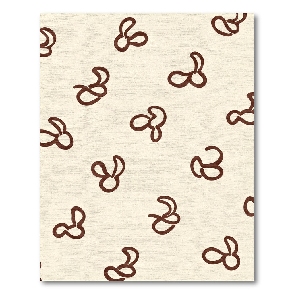 Brown Amoeba Shapes Cream Background Rug