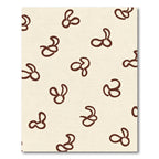 Brown Amoeba Shapes Cream Background Rug