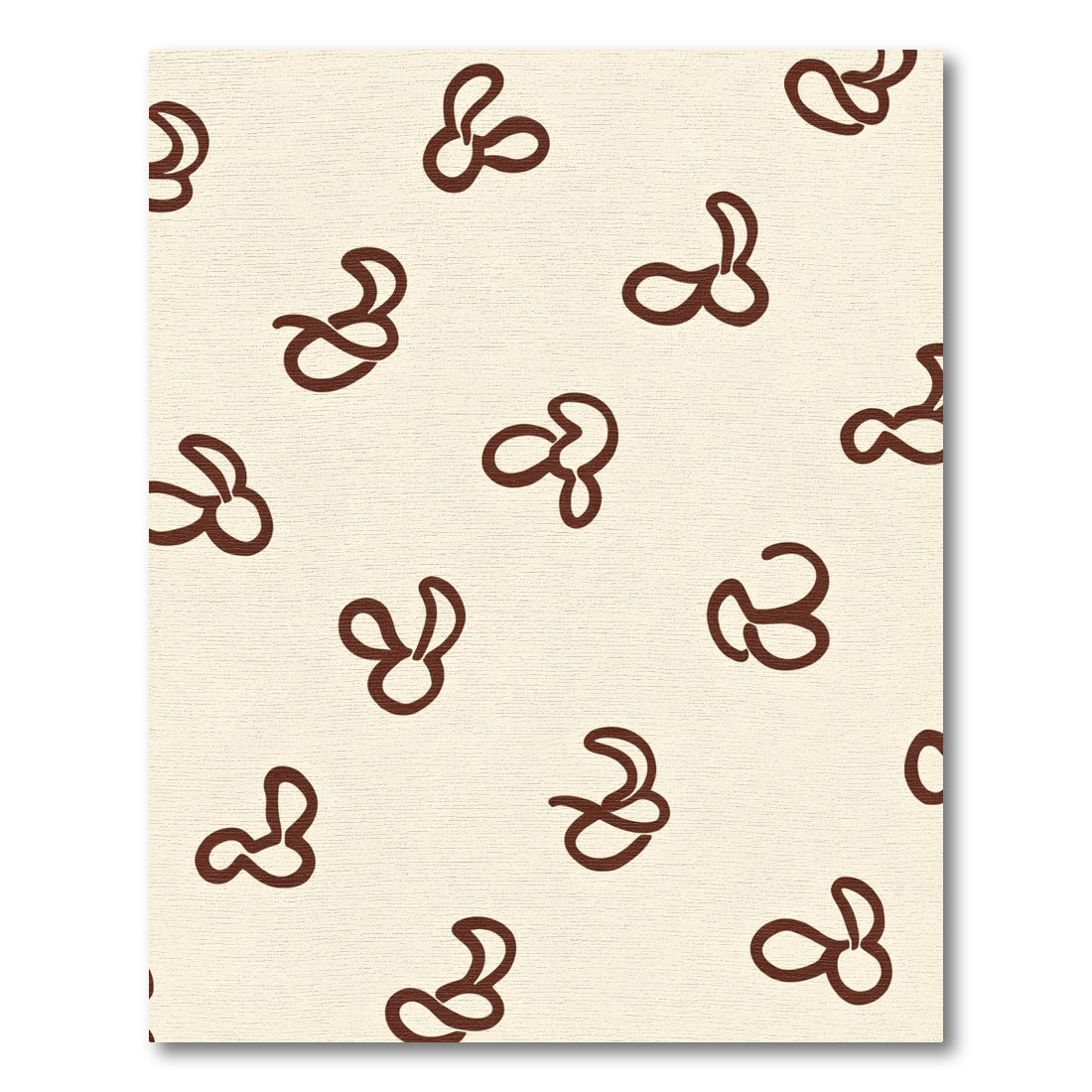 Brown Amoeba Shapes Cream Background Rug