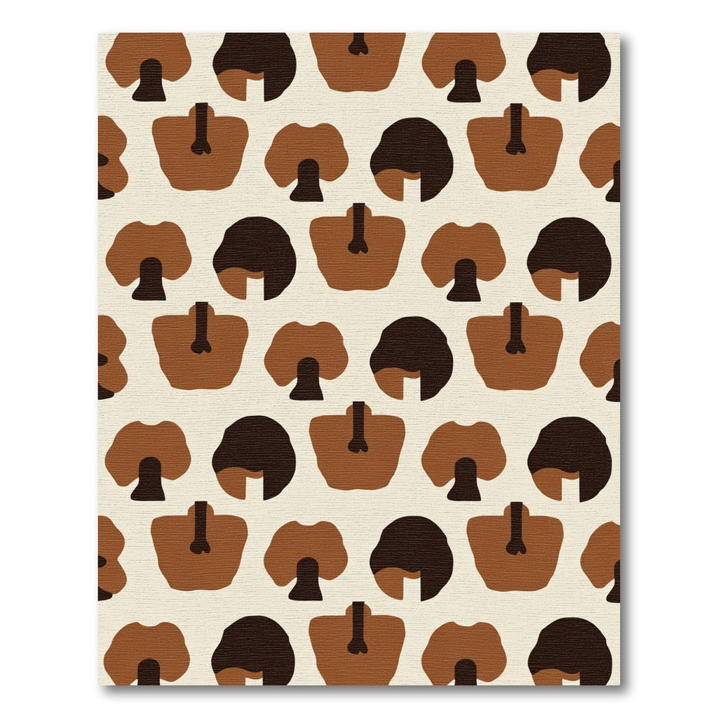 Brown Beige Abstract Mushroom Composition Rug