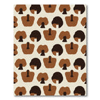 Brown Beige Abstract Mushroom Composition Rug