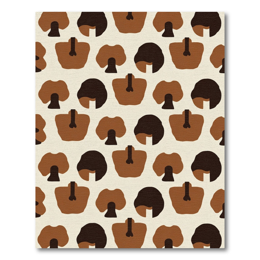 Brown Beige Abstract Mushroom Composition Rug
