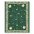 Green Floral Tree Border Rug