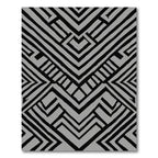Black Geometric Chevron Gray Rug