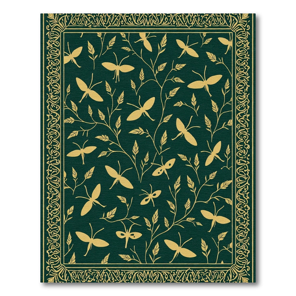 Verdant Meadow Insect Botanical Arrangement Rug