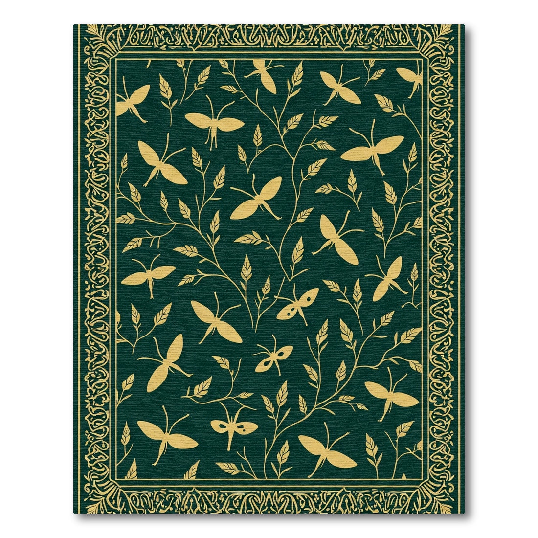 Verdant Meadow Insect Botanical Arrangement Rug