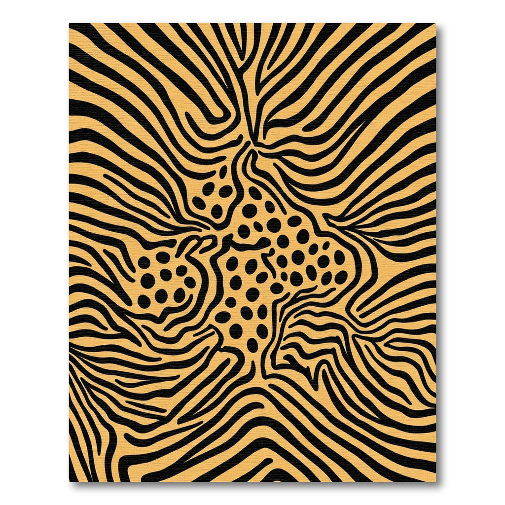 Orange Black Abstract Animalistic Stripes Rug