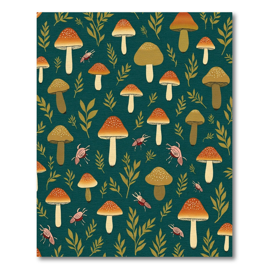 Mushroom Woodland Creatures Forest Rug