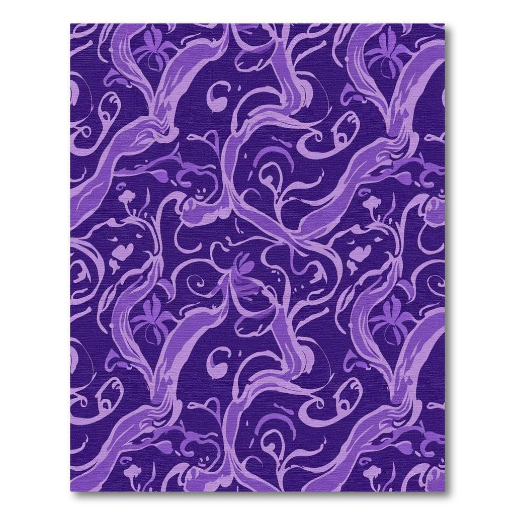 Purple Floral Flowing Vine Abstract Rug