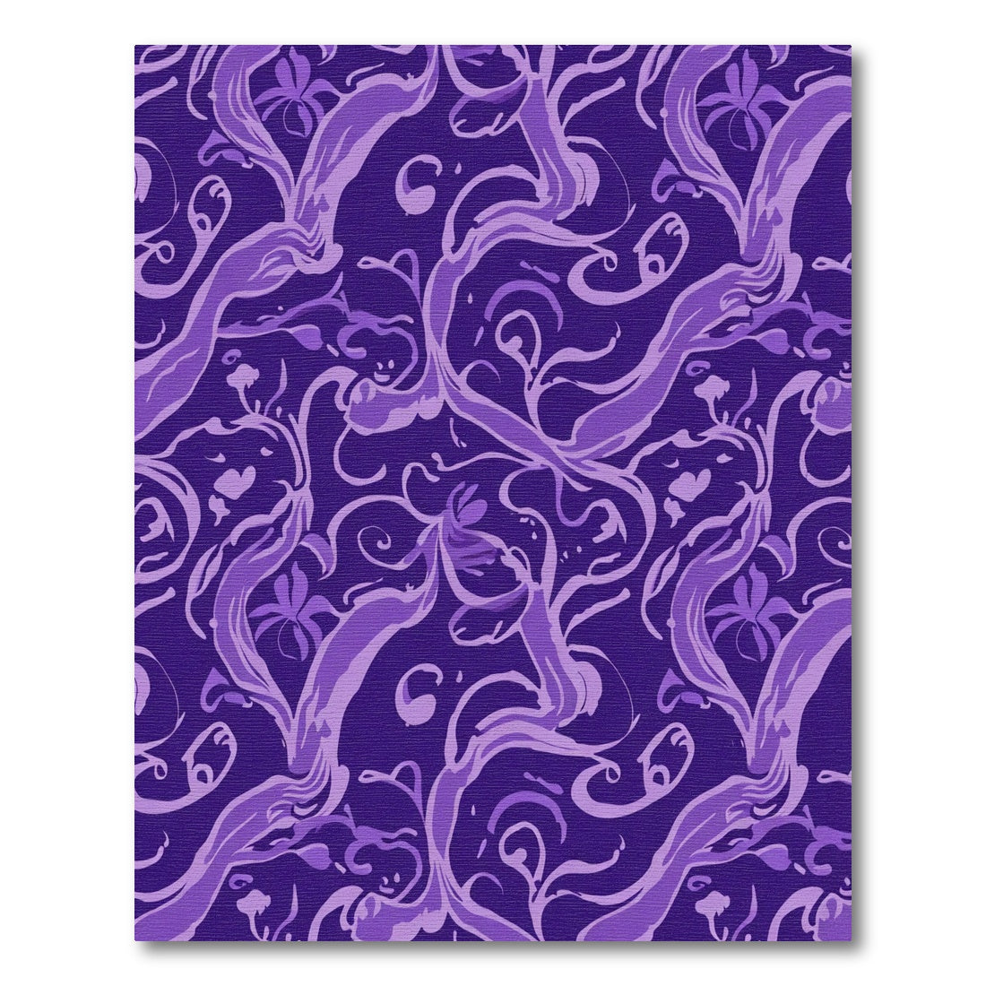 Purple Floral Flowing Vine Abstract Rug