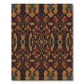 Ornate Red Black Ochre Abstract Symmetry Rug