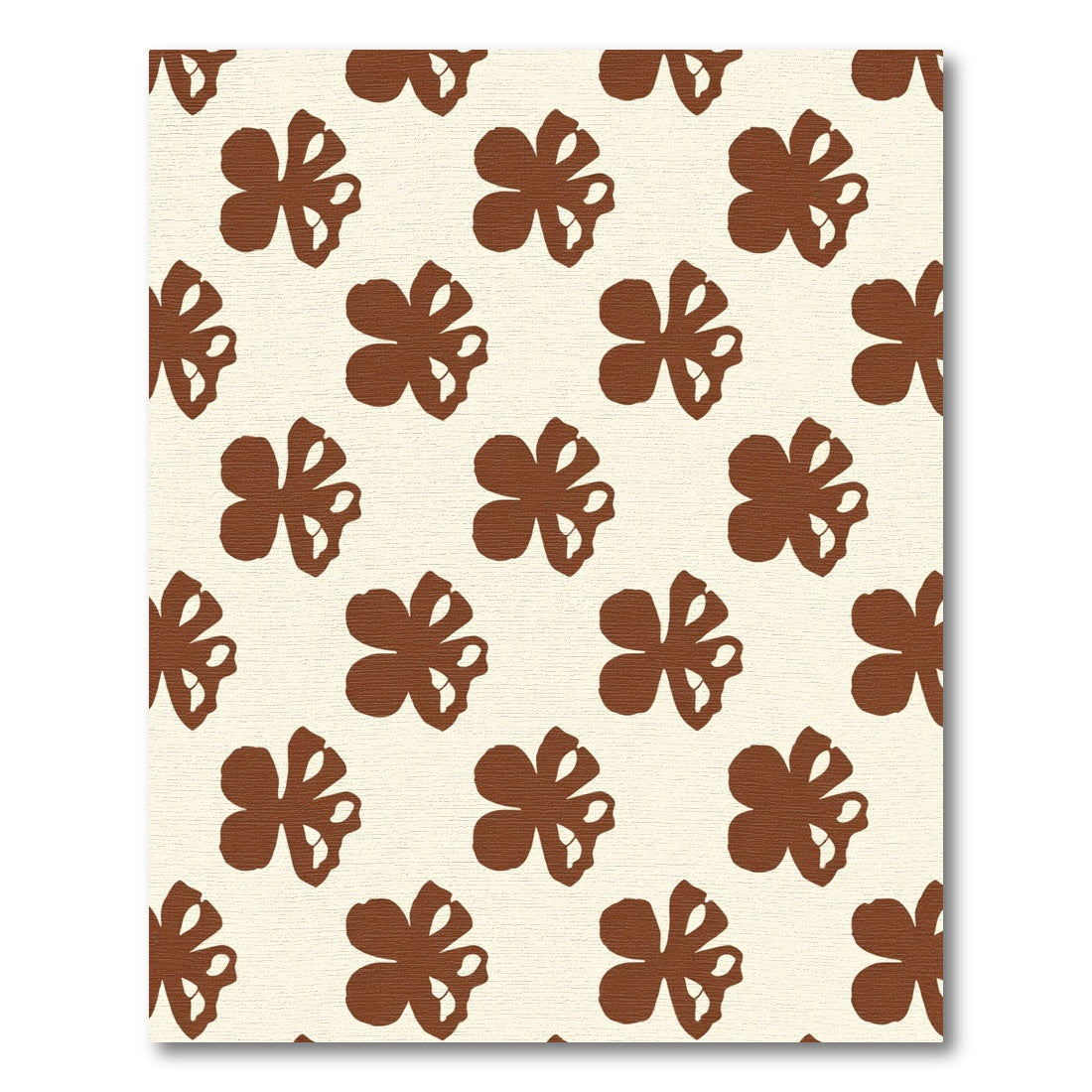 Minimalist Brown Floral Meadow Rug