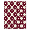 Crimson White Linked Square Medallion Rug