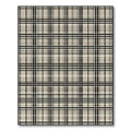 Beige Black Plaid Checkered Foulard Rug