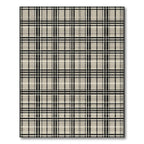 Beige Black Plaid Checkered Foulard Rug