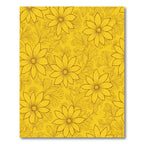 Golden Yellow Floral Outline Rug