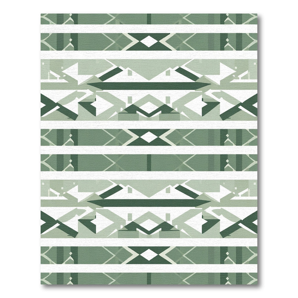 Emerald Gradient Geometric Stripes Rug