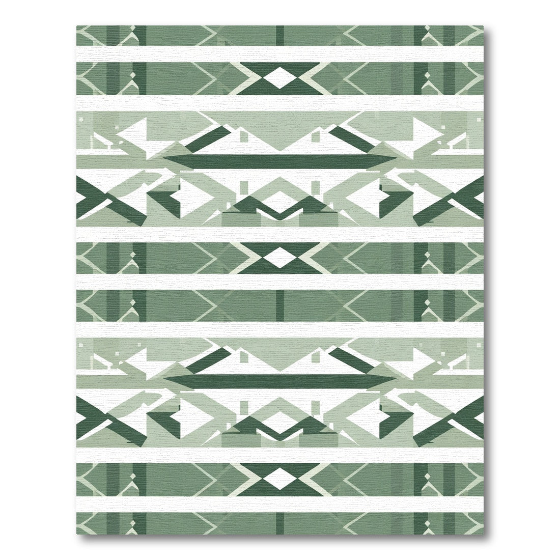 Emerald Gradient Geometric Stripes Rug