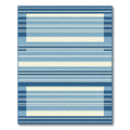 Azure Cream Striped Chevron Rectangle Rug