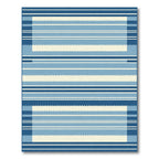 Azure Cream Striped Chevron Rectangle Rug