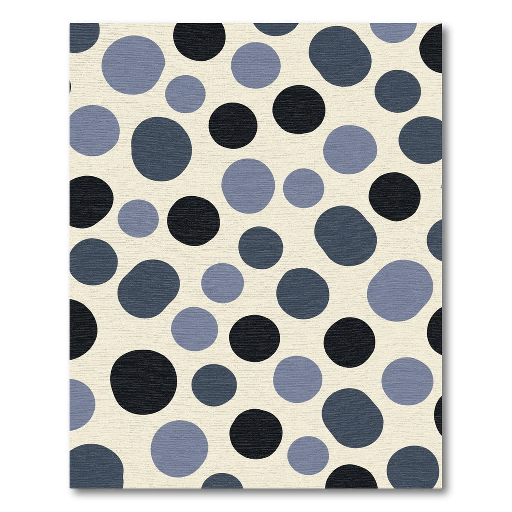 Modern Blue And Black Dot Rug