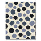 Modern Blue And Black Dot Rug