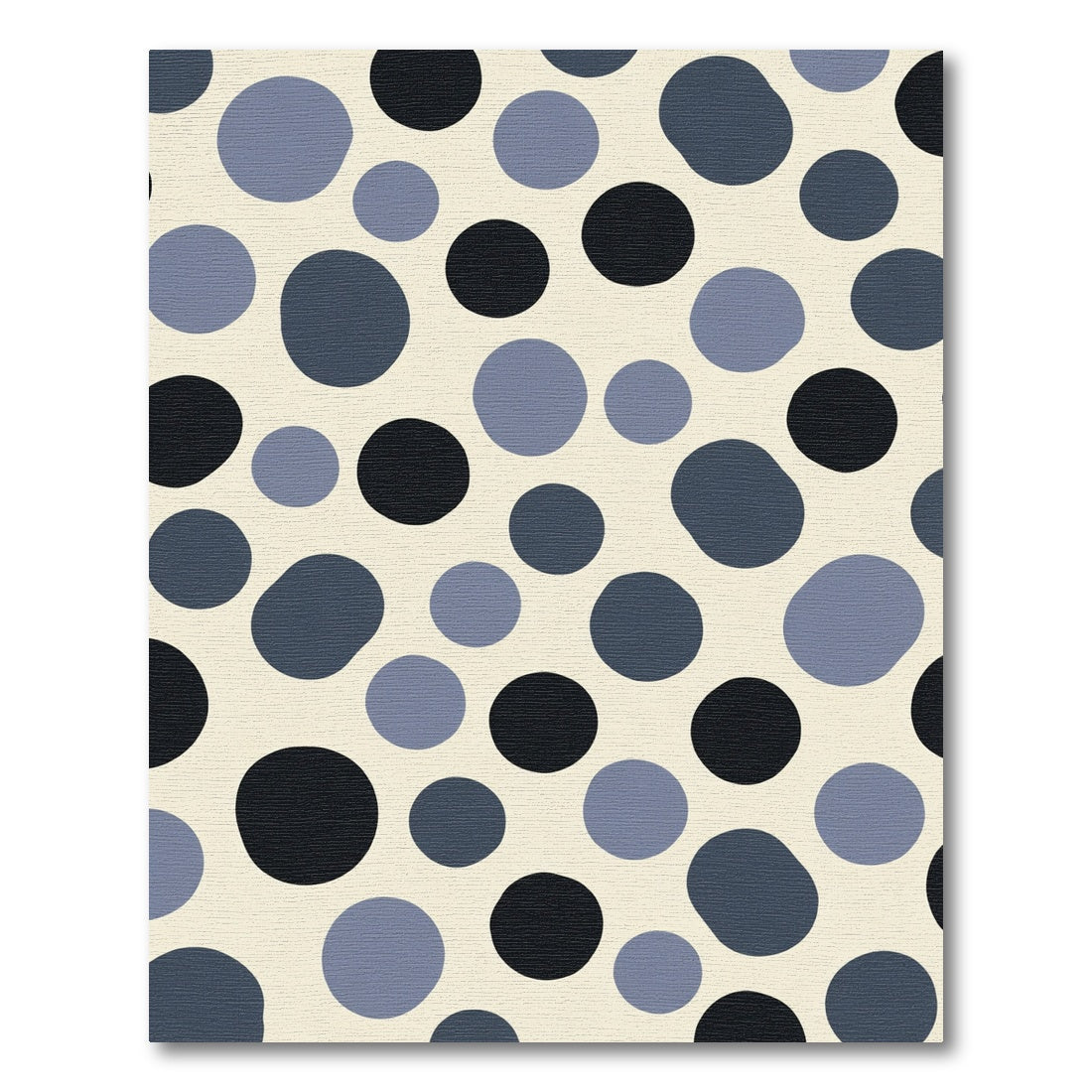 Modern Blue And Black Dot Rug