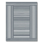 Modern Gray Striped Layered Rug