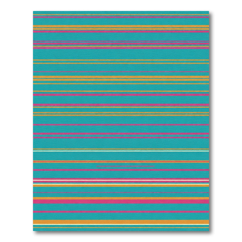 Aqua And Coral Striped Lines Rug