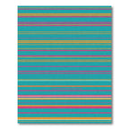 Aqua And Coral Striped Lines Rug