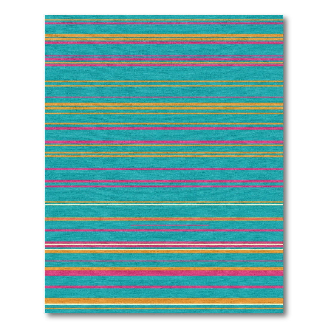 Aqua And Coral Striped Lines Rug