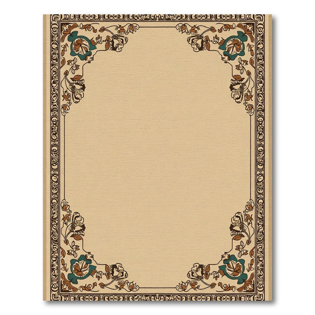 Beige Floral Corner Accent Rug