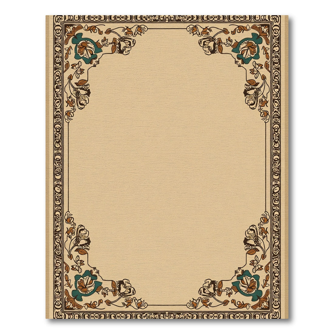 Beige Floral Corner Accent Rug
