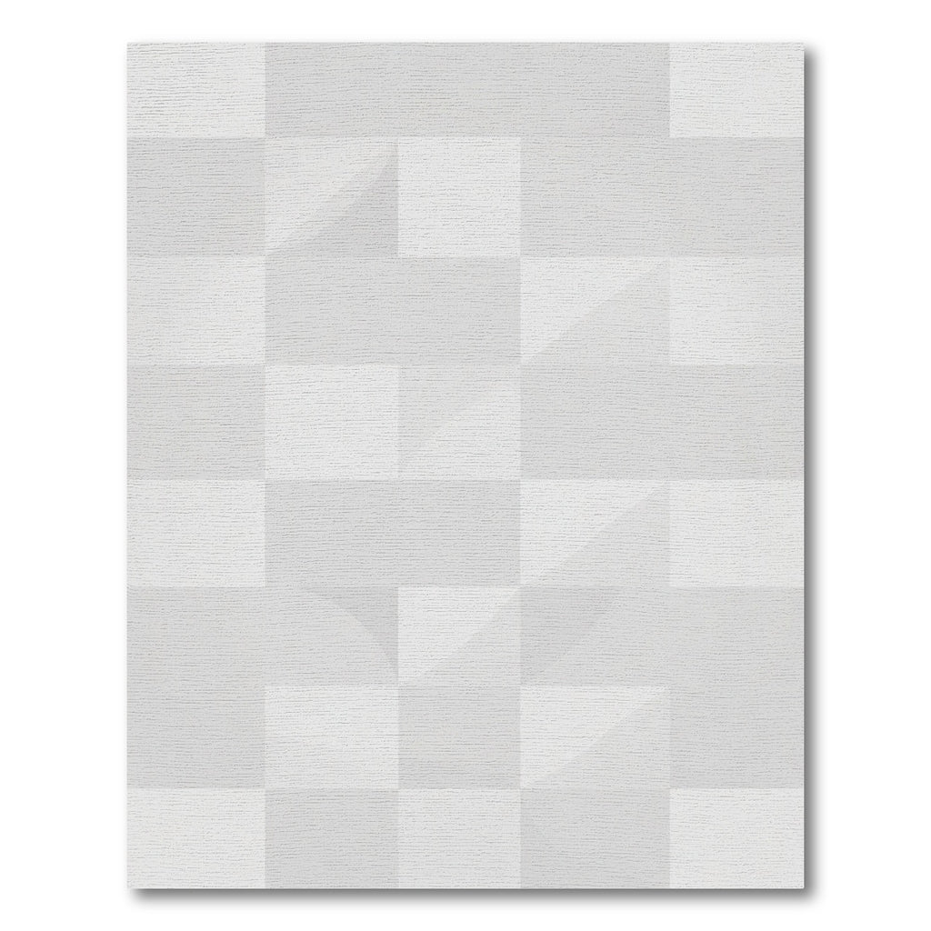 Subtle Geometric Gray and White Tiles Rug