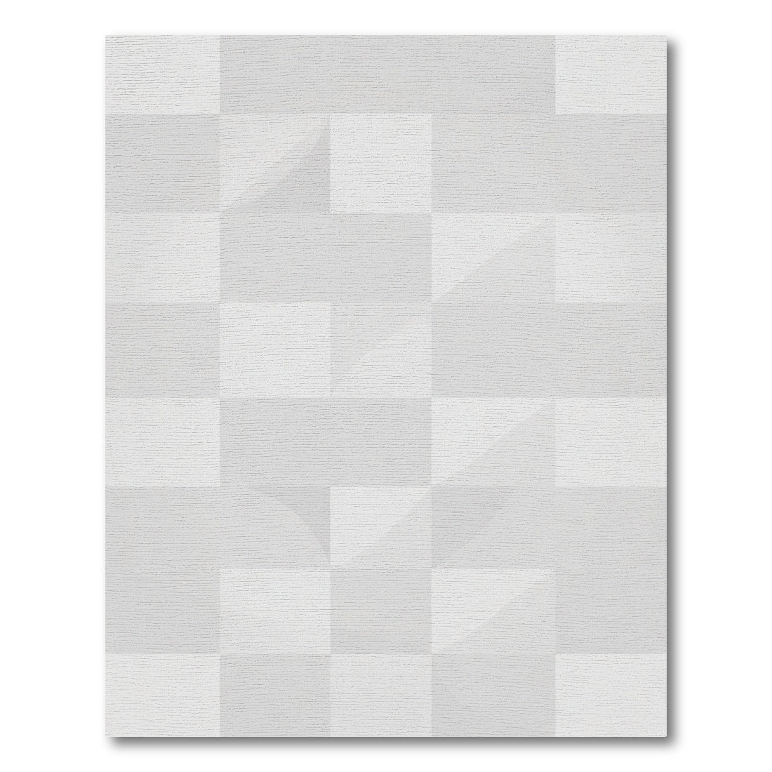 Subtle Geometric Gray and White Tiles Rug