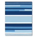 Shades Of Blue Horizontal Stripe Rectangles Rug