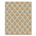 Earthy Blue Abstract Floral Arrangement Rug