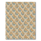 Earthy Blue Abstract Floral Arrangement Rug
