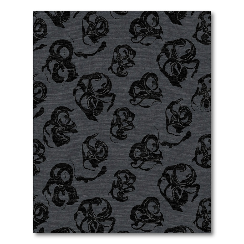 Dark Gray Abstract Swirls Rug