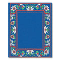 Classic Blue Floral Botanical Border Rug