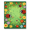 Whimsical Ladybug Flower Garden Rug