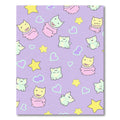 Kawaii Cats Hearts Stars Lavender Pattern Rug