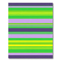 Bold Purple Lime Yellow Stripe Rug