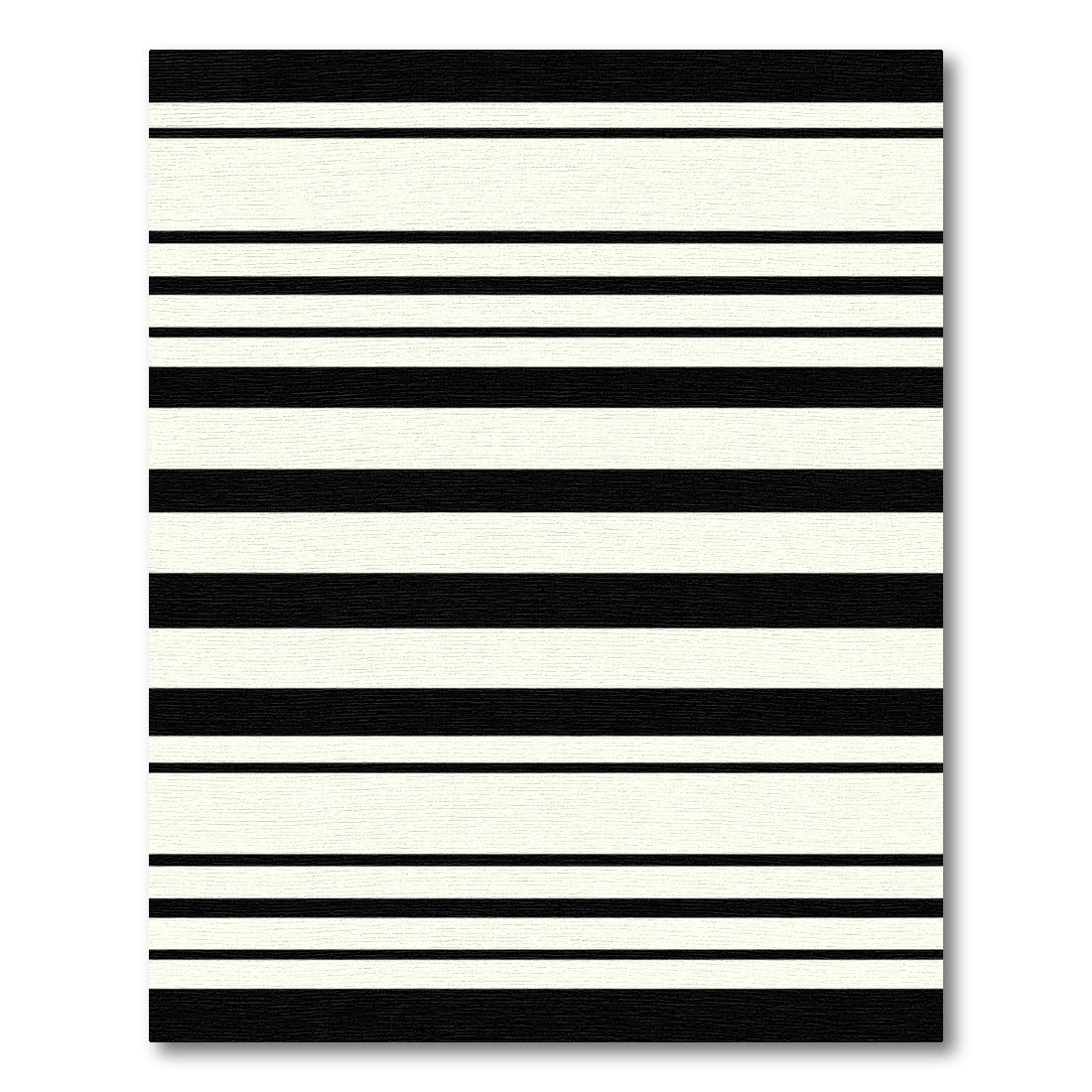 Black Cream Horizontal Stripe Rug