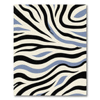 Bold Black Blue Cream Zebra Stripes Rug