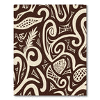 Brown Cream Swirl Tribal Abstract Rug