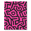 Bold Pink Black Abstract Lines Rug