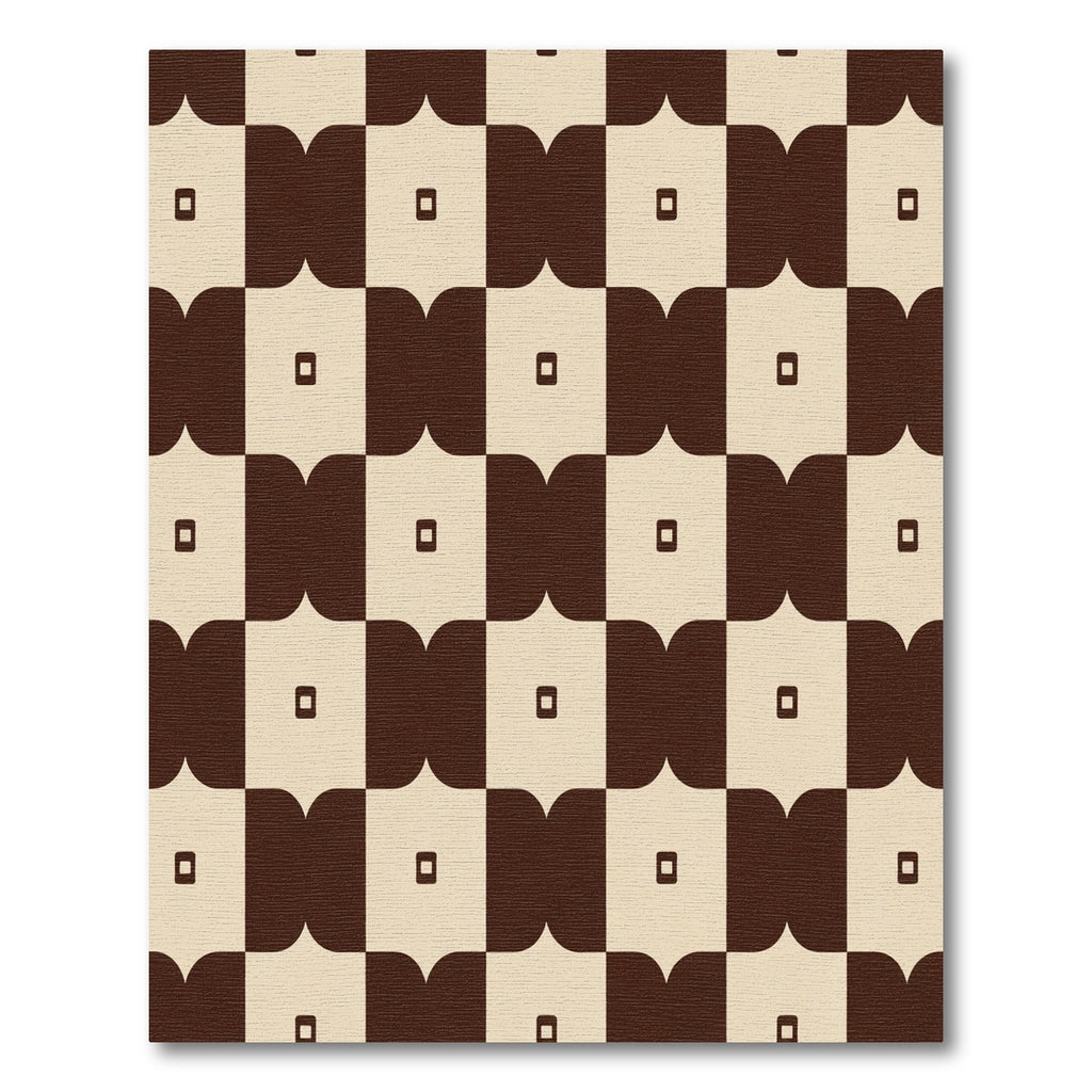 Modern Brown Checker Square Rug